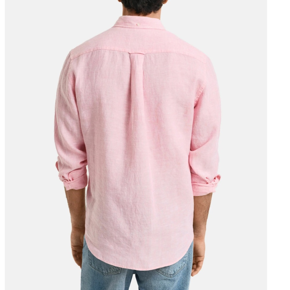 RESORTWEAR🔥 GANT PINK 100% LINEN BUTTON DOWN - Picture 2 of 16